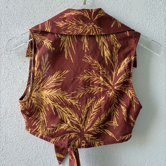 Charlie Holiday Isle of Palms Palma Tie Top Size 4/Small Beach Summer Vacation - Picture 2 of 8